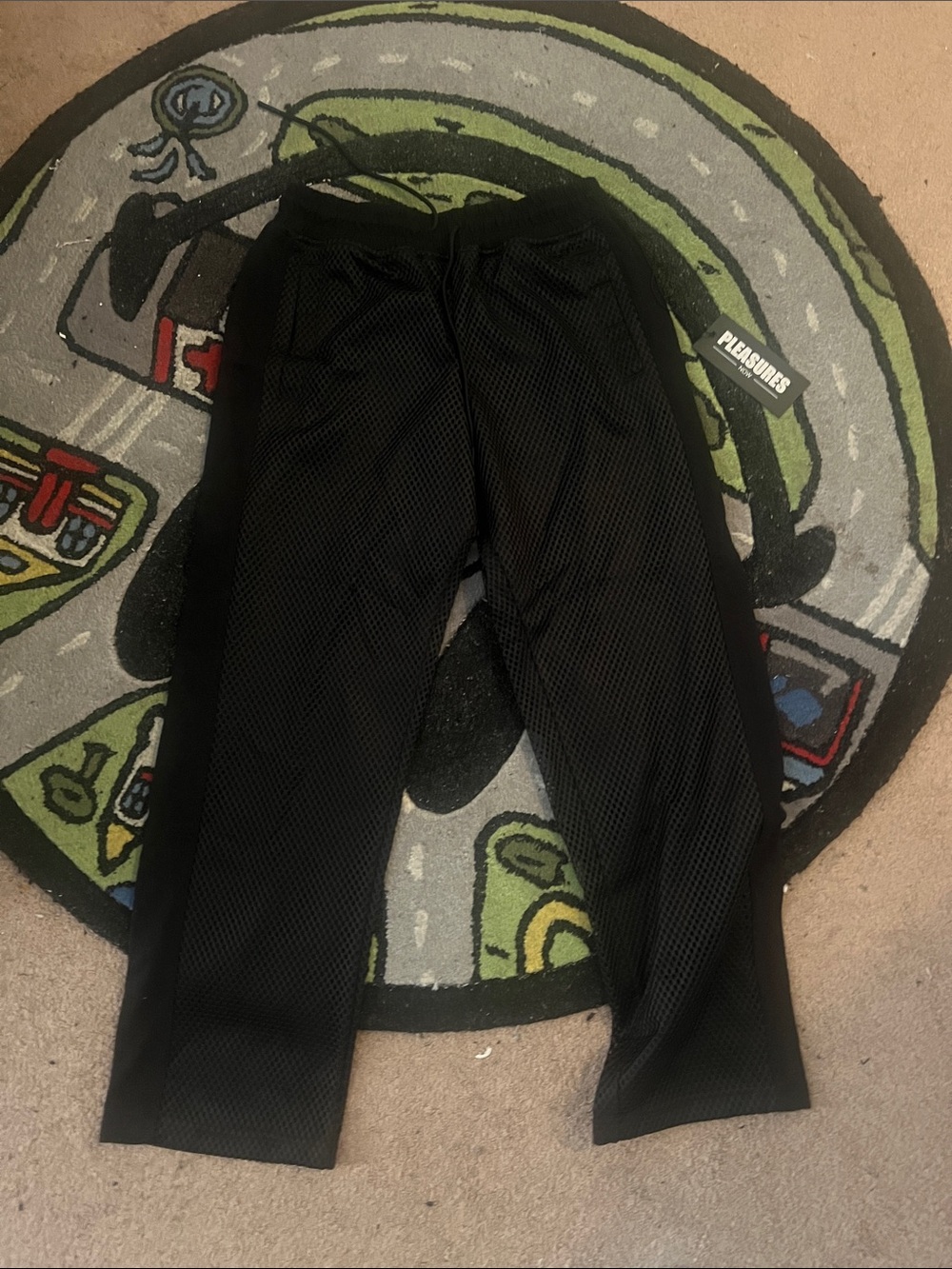 Pleasures Men's Black Mesh Jogger Pants